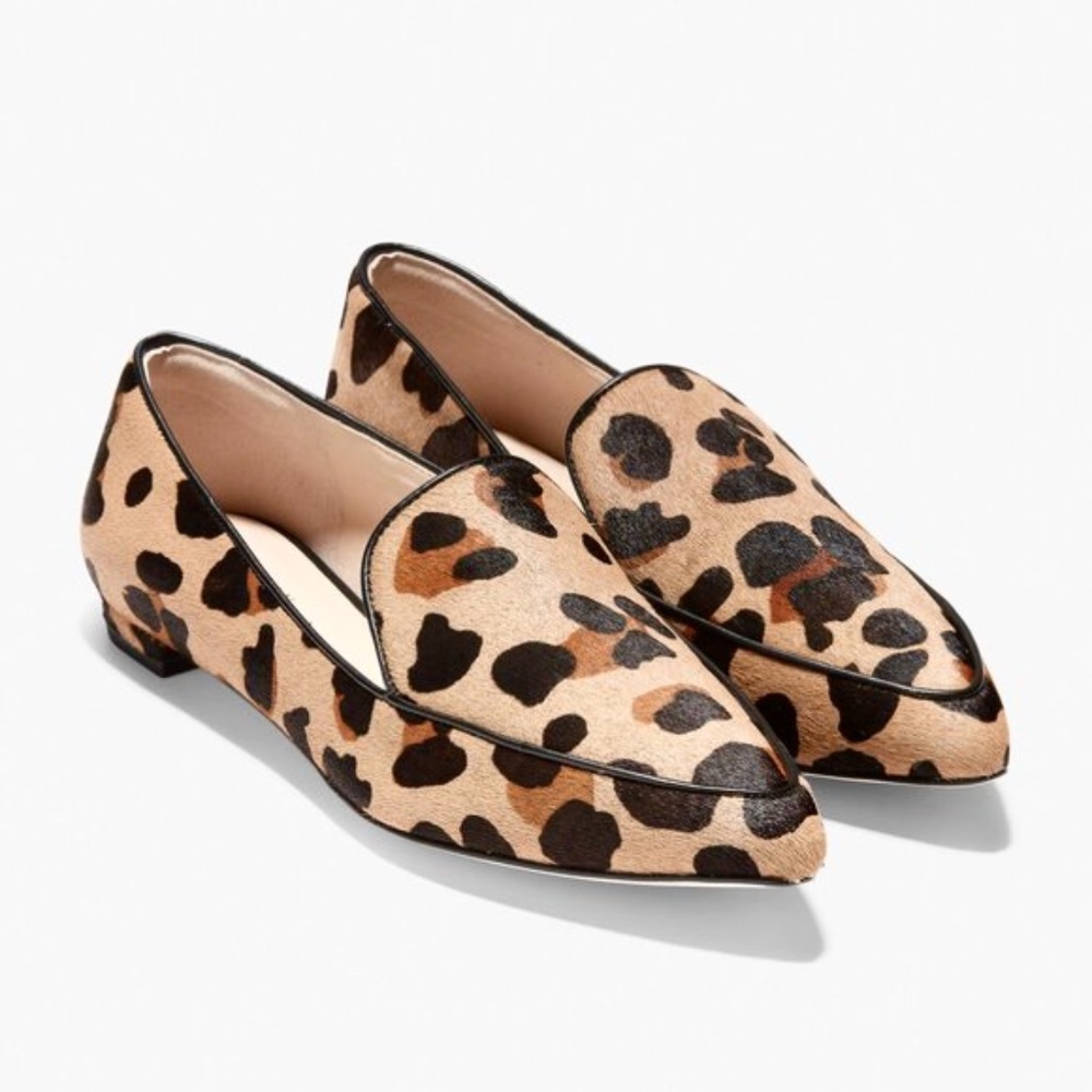 Cole Haan Brie Leopard Leather Loafers Ballet Flat - Picture 9 of 13